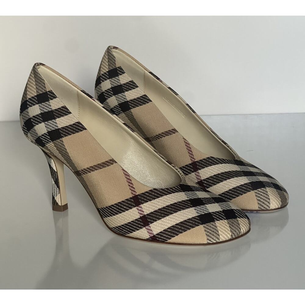 Burberry Women's Pump Alabaster IP Check Shoes 9.5 US (39.5) 8100970 IT NIB $890 - Picture 7 of 15